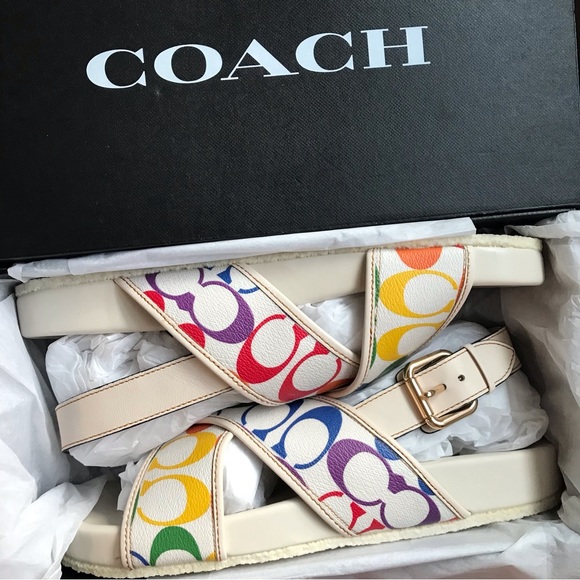 🌈 Coach Adora Sandal In Rainbow Signature Canvas - Picture 13 of 13